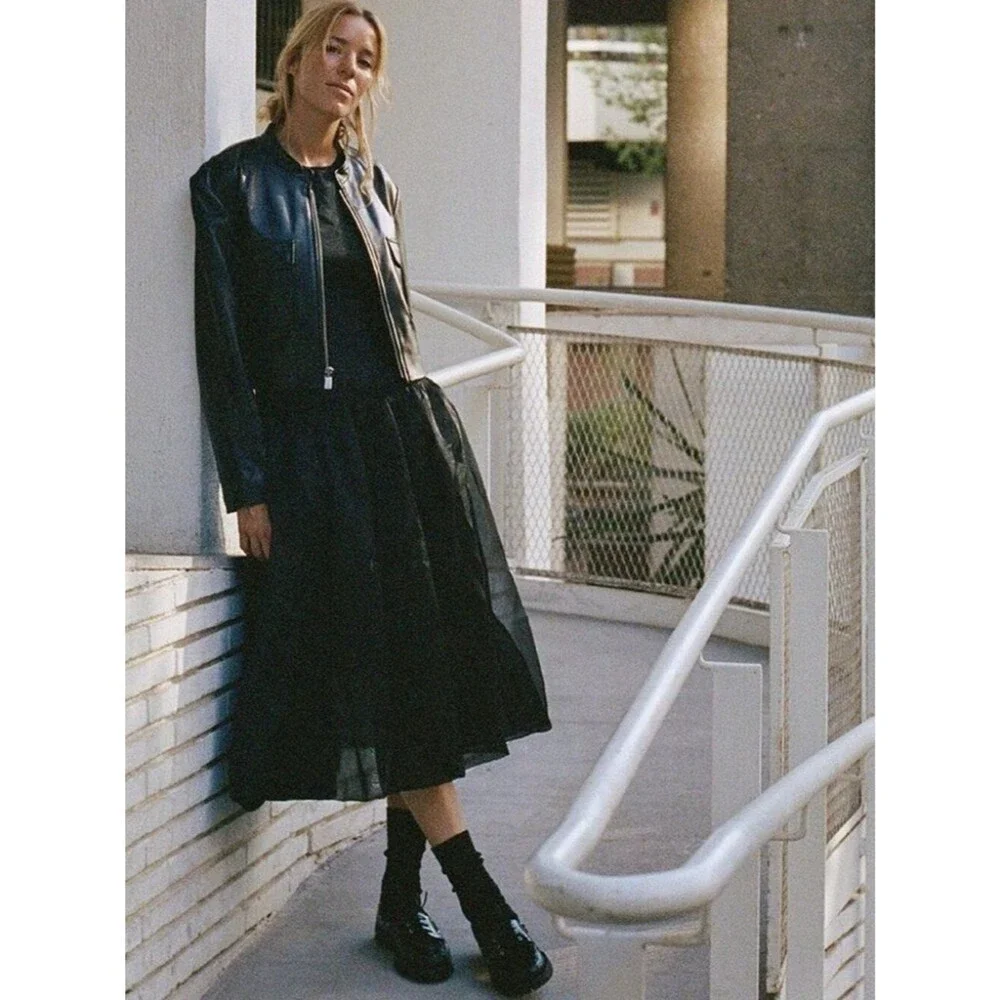J.Crew Collection Bubble Skirt Drop Waist Dress In Black Organza Size 8 NWT